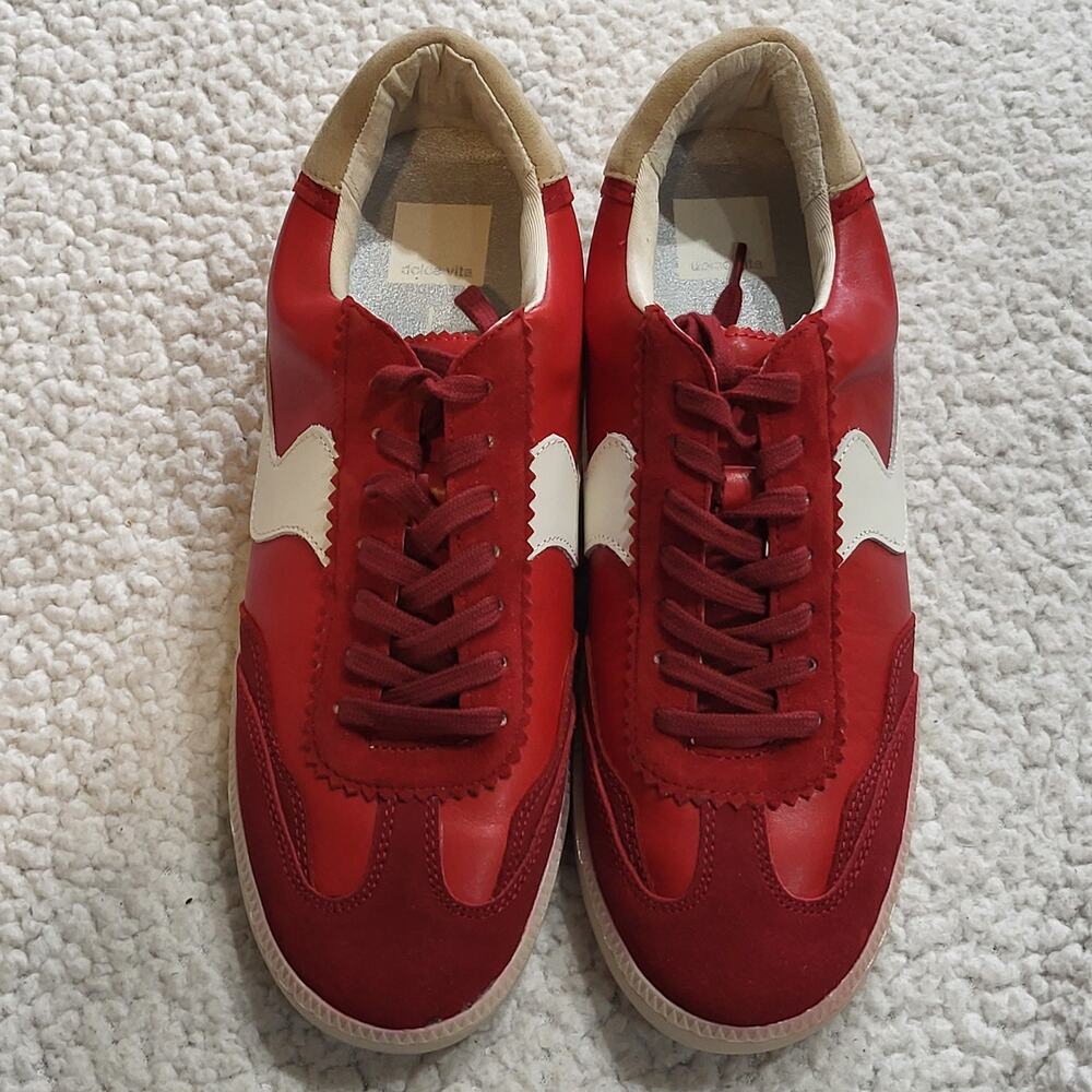 NWOB Dolce Vita Red Suede  "Notice" Sneakers Womens Size 10